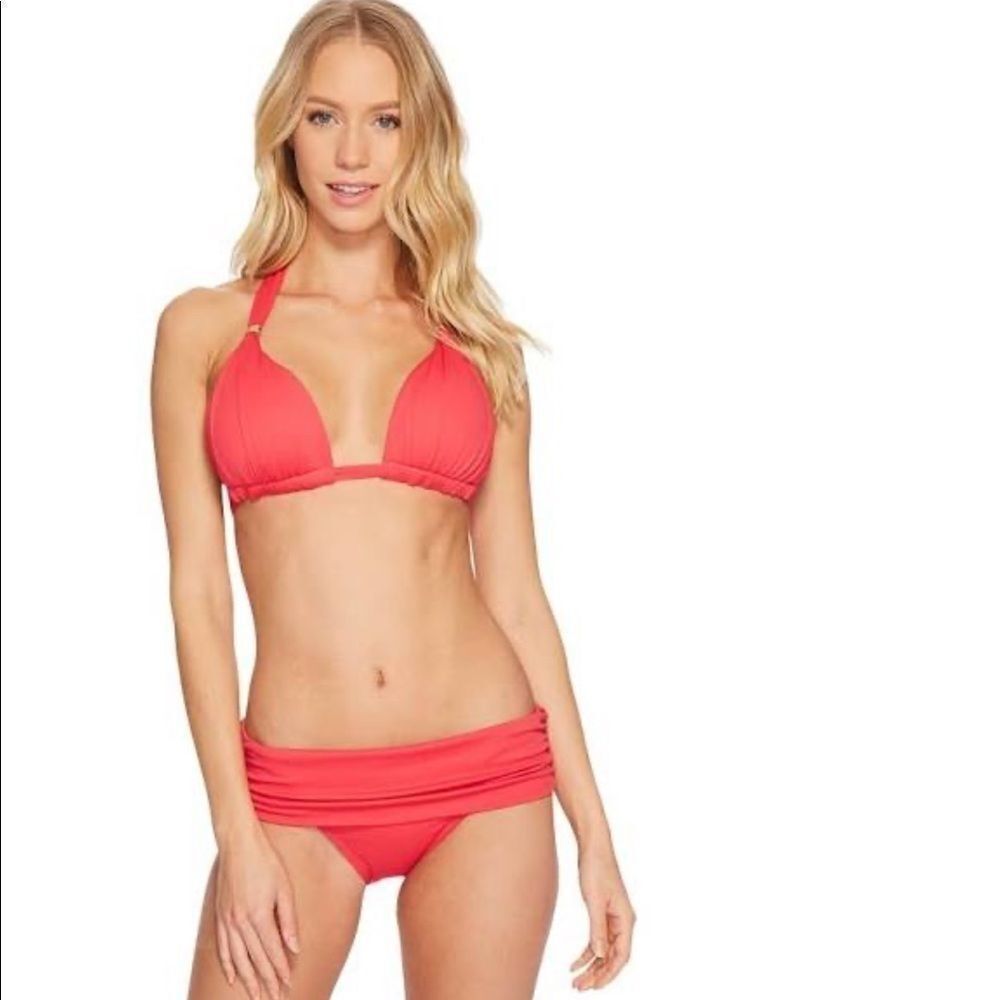 New. Lauren Ralph Lauren Raspberry bikini set.  16-top/14-bottom - Picture 3 of 12